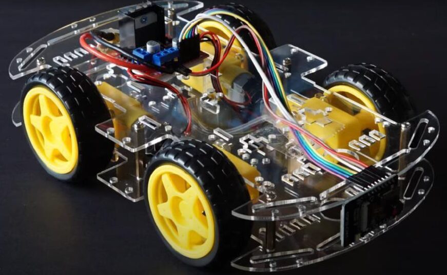 esp32 cam surveillance robot with live streaming